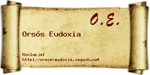 Orsós Eudoxia névjegykártya